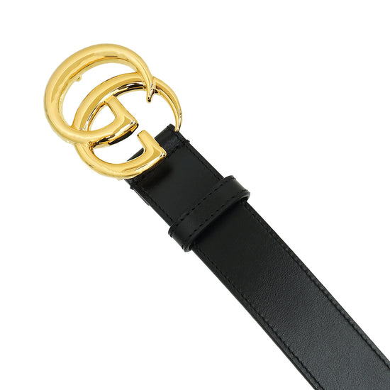 Gucci Black Double G Buckle Belt 34