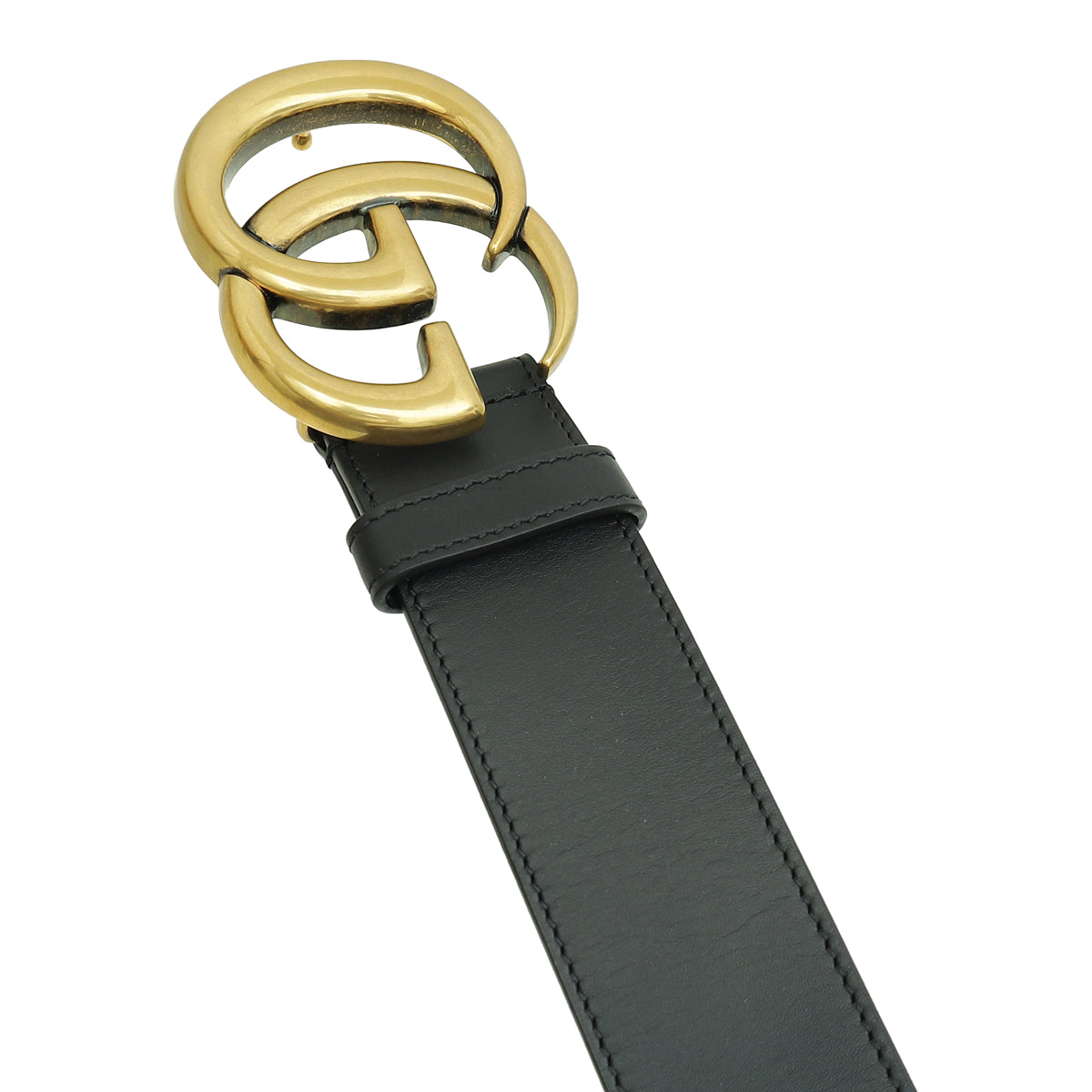 Gucci Black GG Marmont Wide Belt 36