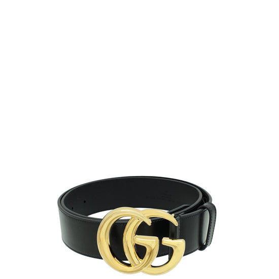 Gucci Black GG Marmont Wide Belt 34