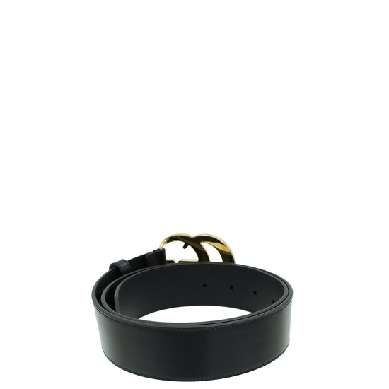 Gucci Black GG Marmont Wide Belt 34