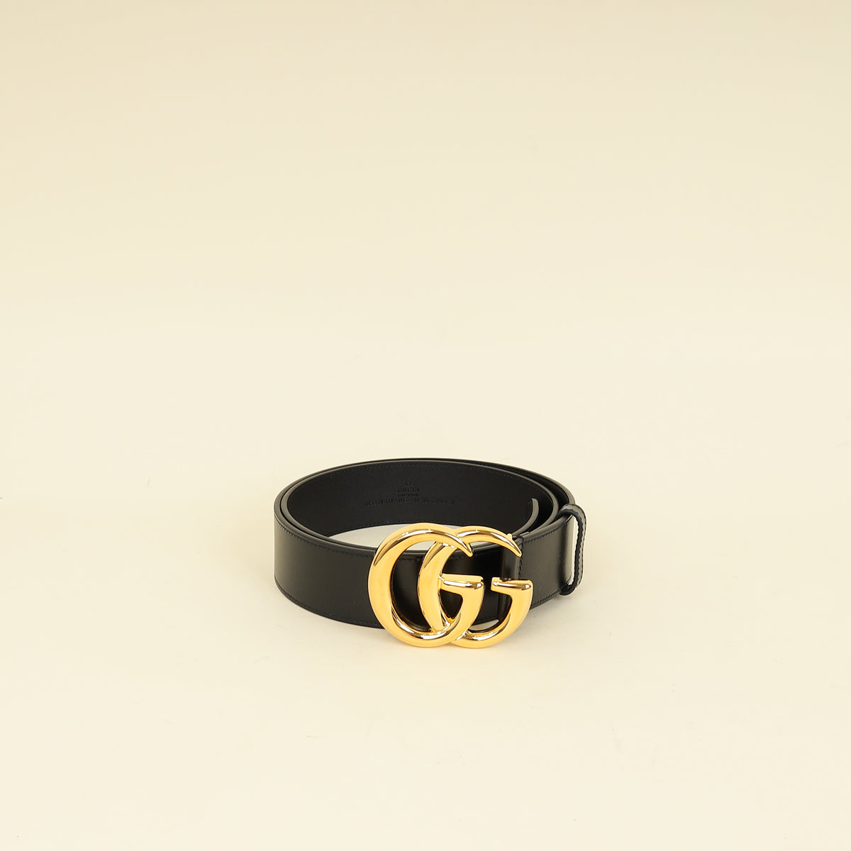 Gucci Black GG Marmont Wide Belt W/ Shiny Buckle 36-Gucci-THE CLOSET