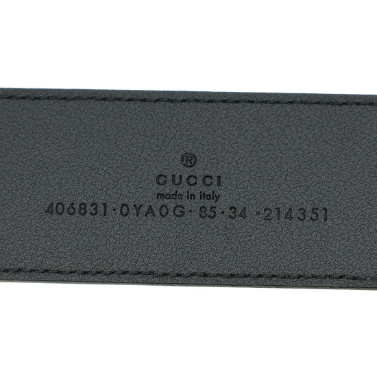 Gucci Black Double G Buckle Belt 34