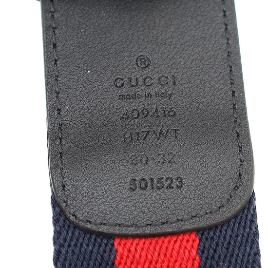 Gucci Tricolor Double G Buckle Web 40mm Belt 32