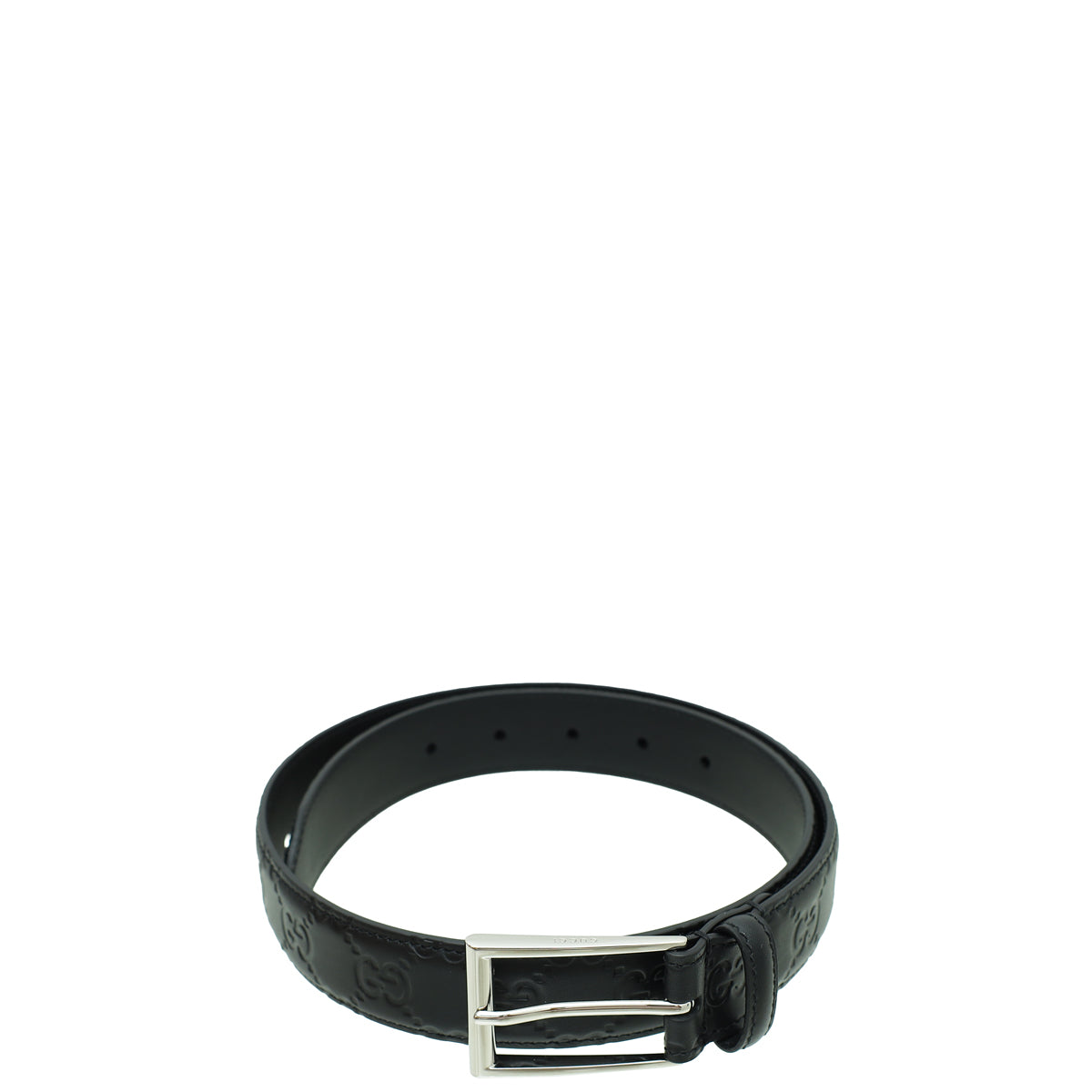 Gucci Black GG Signature Buckle Belt 30-Gucci-THE CLOSET