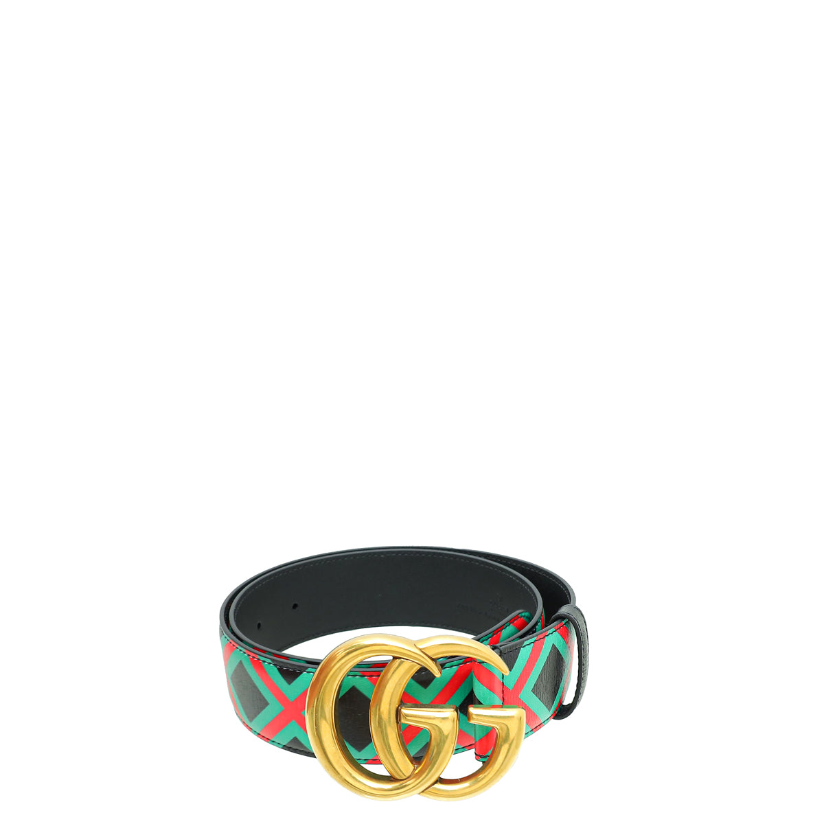 Gucci Tricolor Double G Criss Cross Print Belt 30-Gucci-THE CLOSET