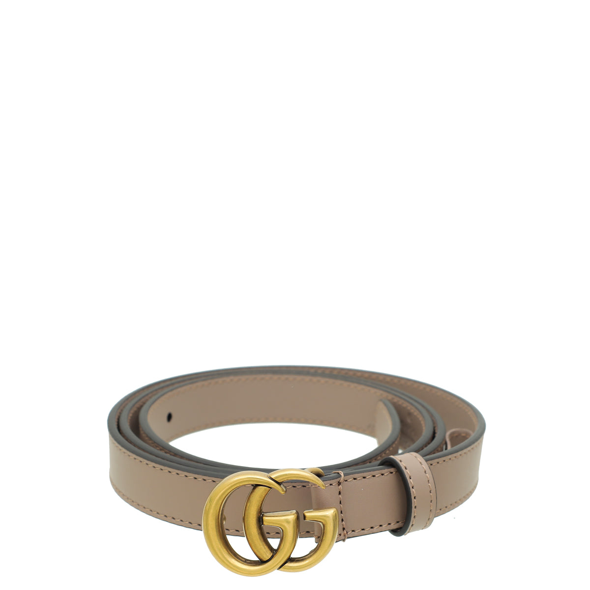 Gucci Dusty Pink Double G Buckle Slim 20mm Belt 40