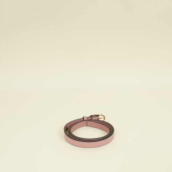 Gucci Dusty Rose Interlocking G Oval Buckle Slim Belt 34