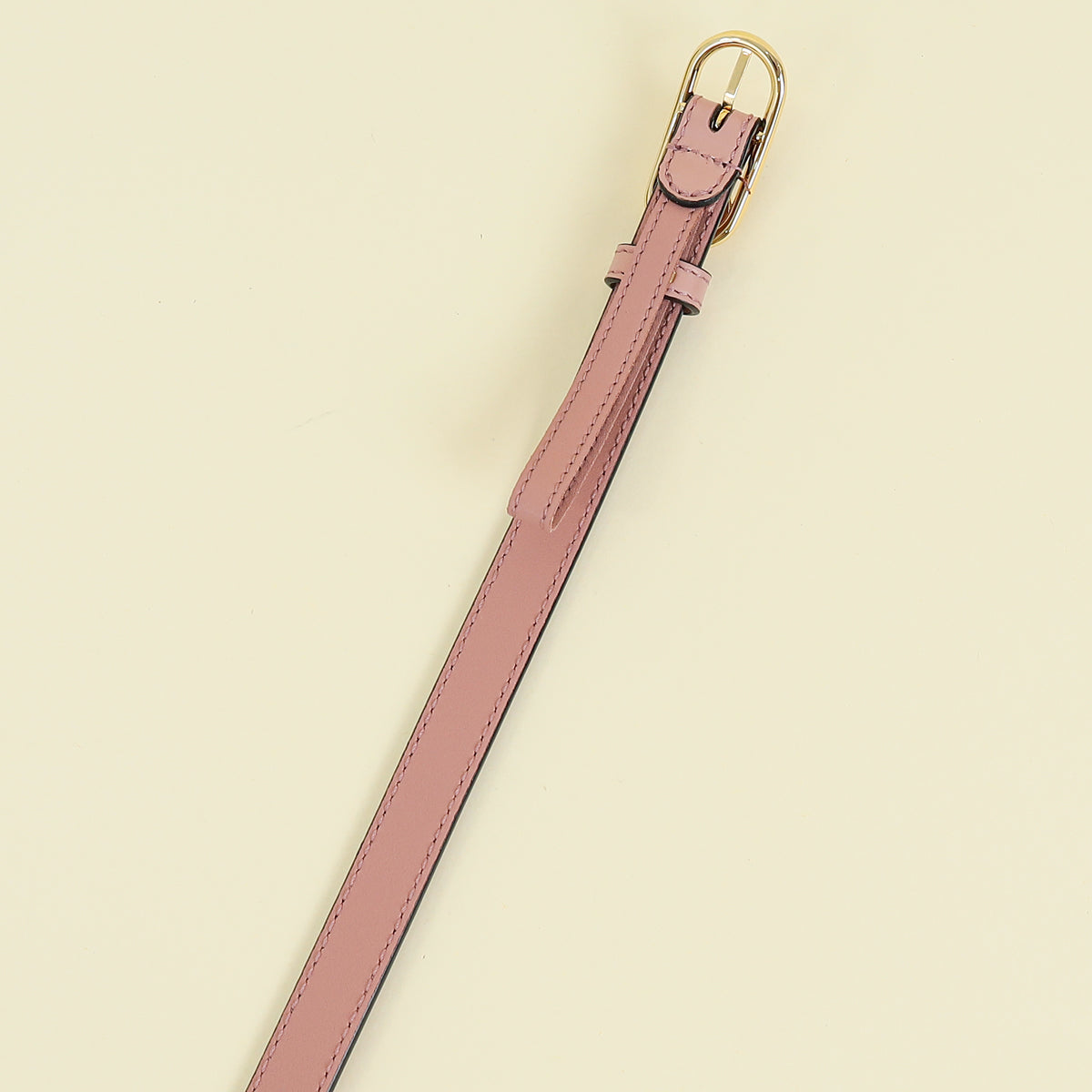 Gucci Dusty Rose Interlocking G Oval Buckle Slim Belt 34