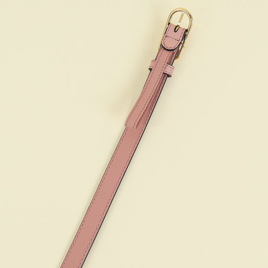 Gucci Dusty Rose Interlocking G Oval Buckle Slim Belt 34