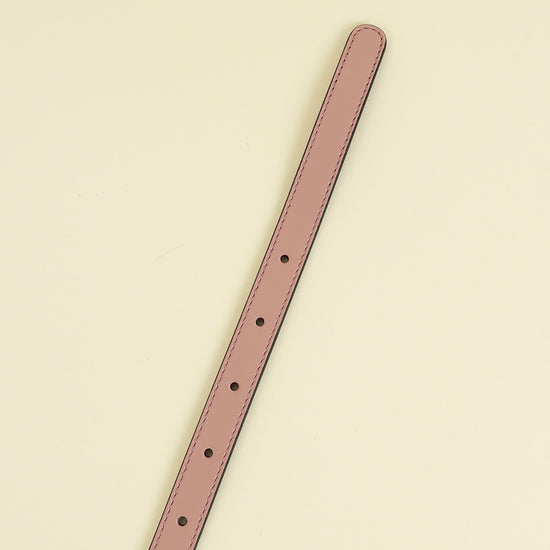 Gucci Dusty Rose Interlocking G Oval Buckle Slim Belt 34