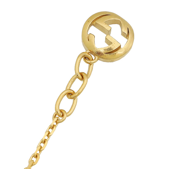 Gucci Gold Logo-Lettering With Pearl Bracelet