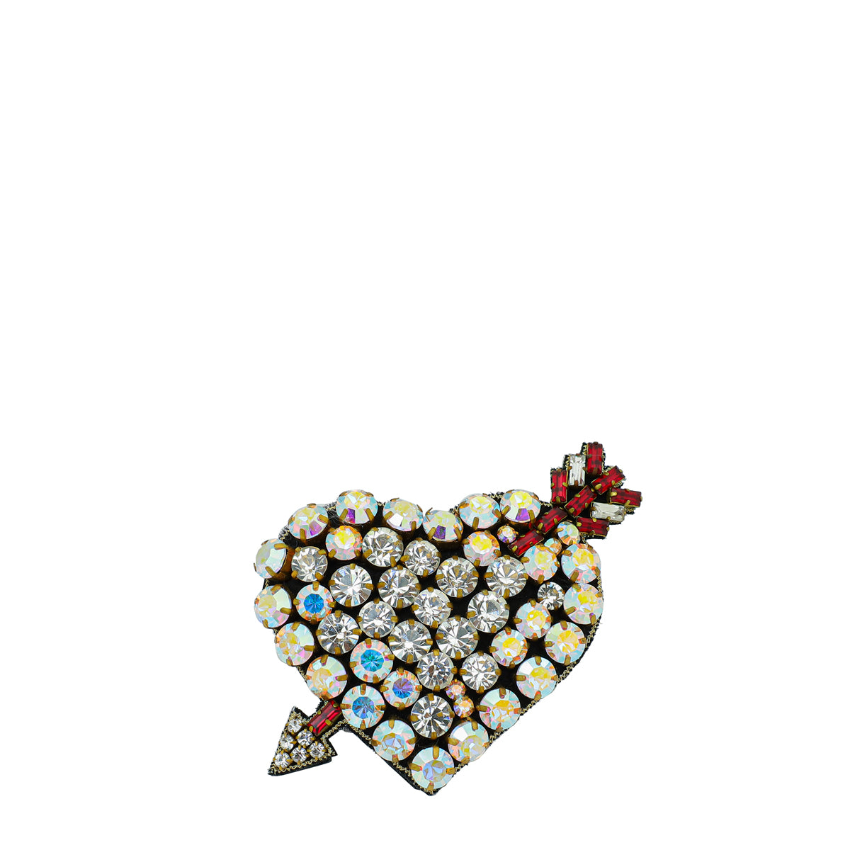 Gucci Bicolor Crystal Heart Web Bracelet