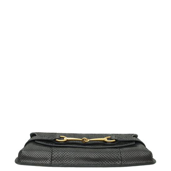 Gucci Black Python Brightbit Clutch