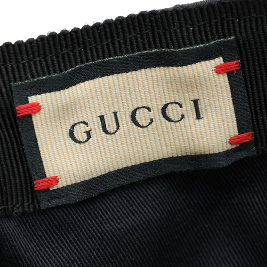 Gucci Black GG Web Baseball Hat-Gucci-THE CLOSET