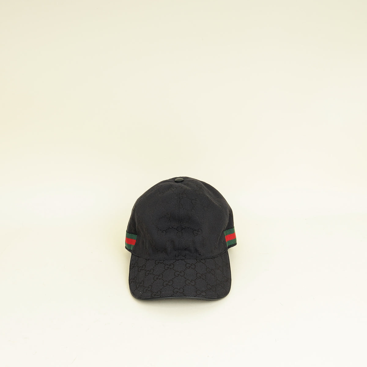 Gucci Black GG Web Baseball Hat
