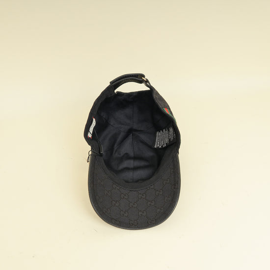 Gucci Black GG Web Baseball Hat