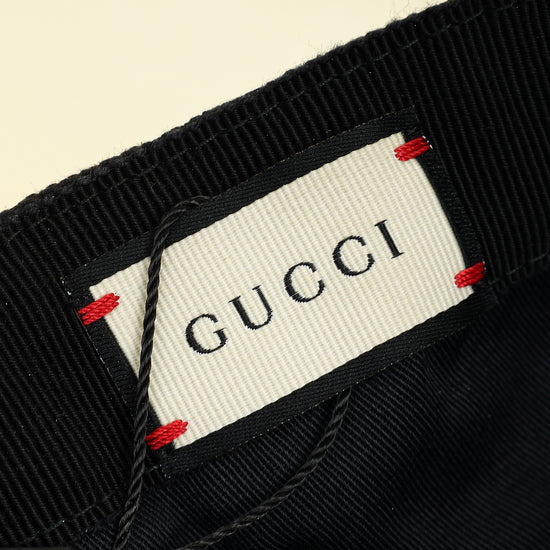 Gucci Black GG Web Baseball Hat