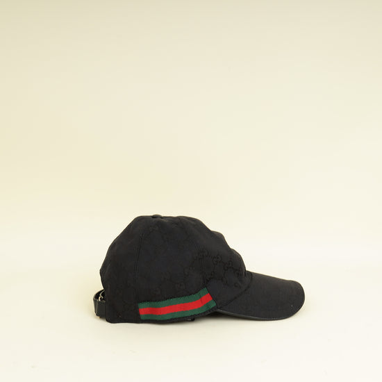 Gucci Black GG Web Baseball Hat