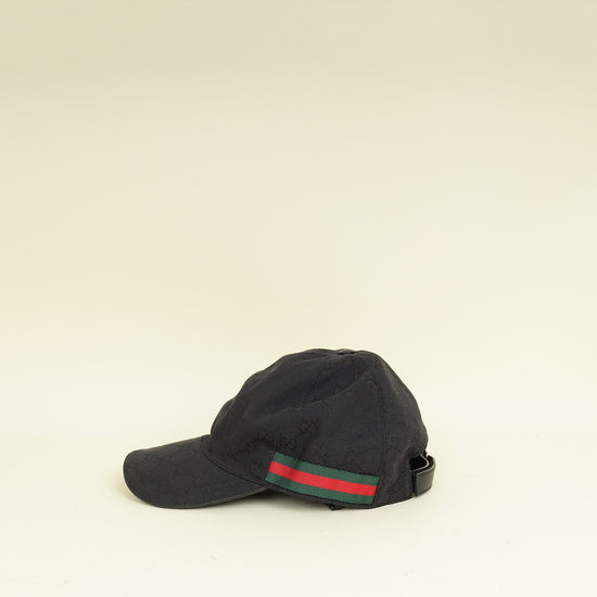 Gucci Black GG Web Baseball Hat