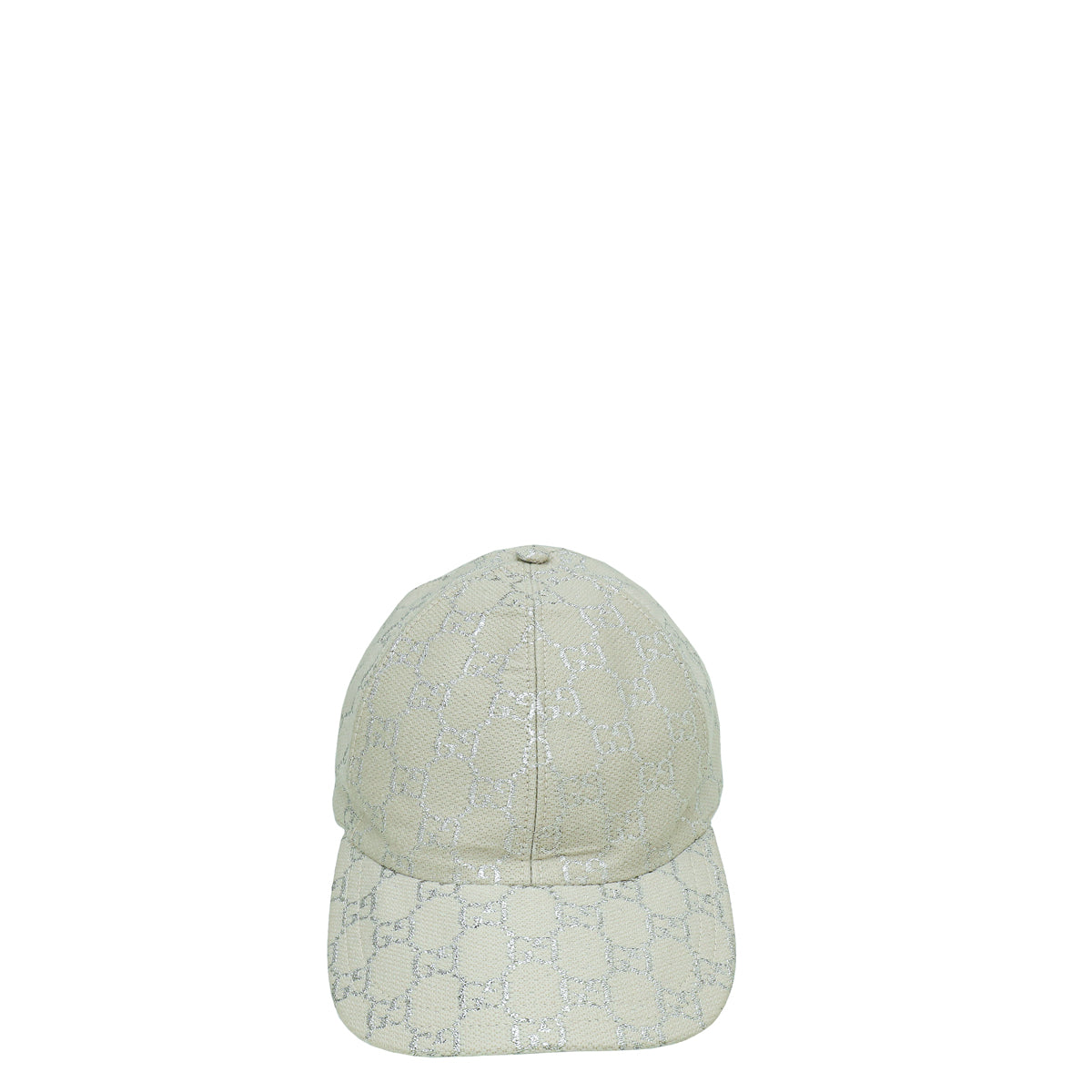 Gucci Metallic Light Grey GG Lame Rush Large Baseball Hat-Gucci-THE CLOSET