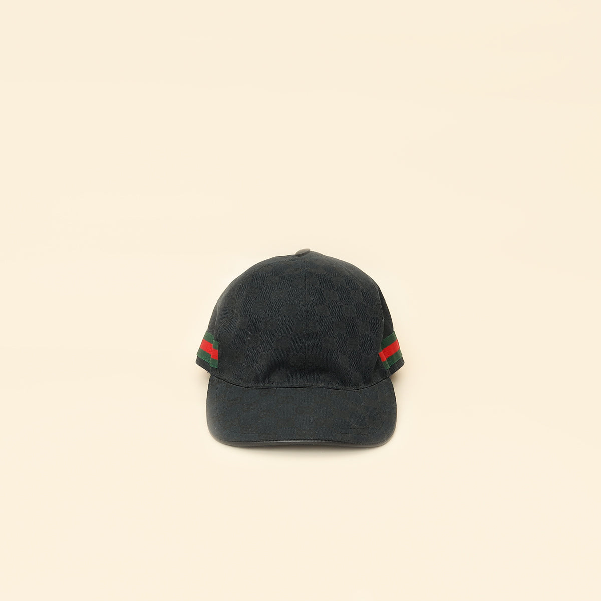 Gucci Ebony GG Web Large Baseball Hat-Gucci-THE CLOSET