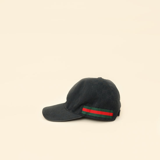 Gucci Ebony GG Web Large Baseball Hat-Gucci-THE CLOSET