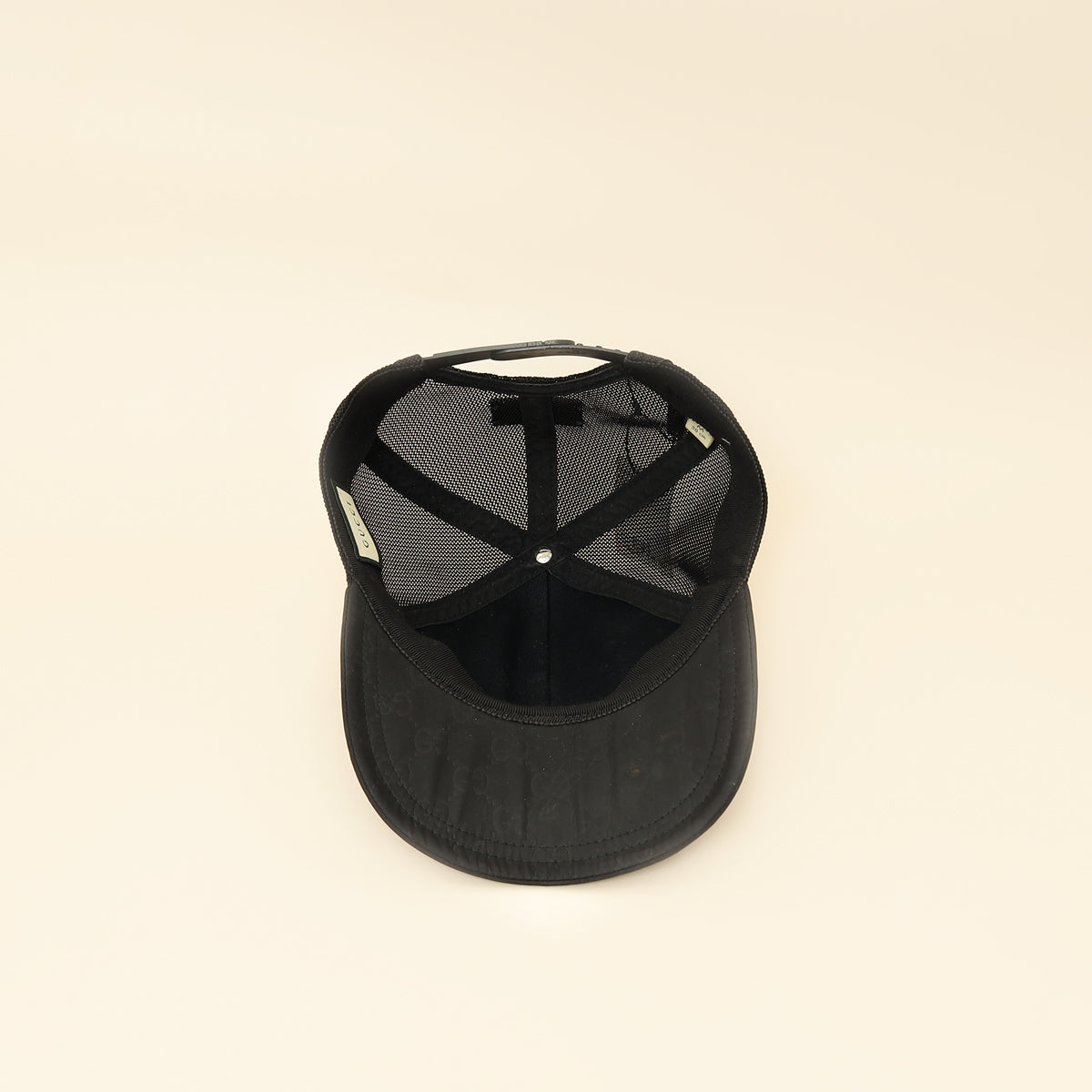 Gucci Black GG Nylon Net Medium Baseball Hat-Gucci-THE CLOSET