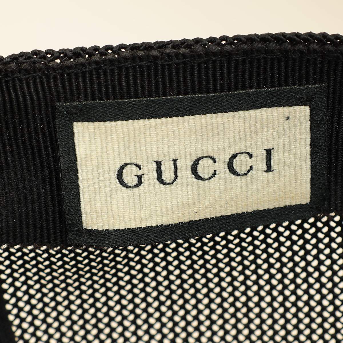 Gucci Black GG Nylon Net Medium Baseball Hat-Gucci-THE CLOSET