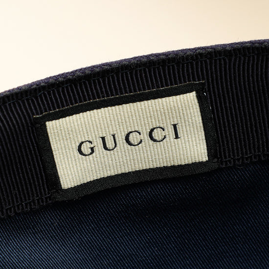 Gucci Navy Blue Interlocking G Medium Baseball Hat-Gucci-THE CLOSET