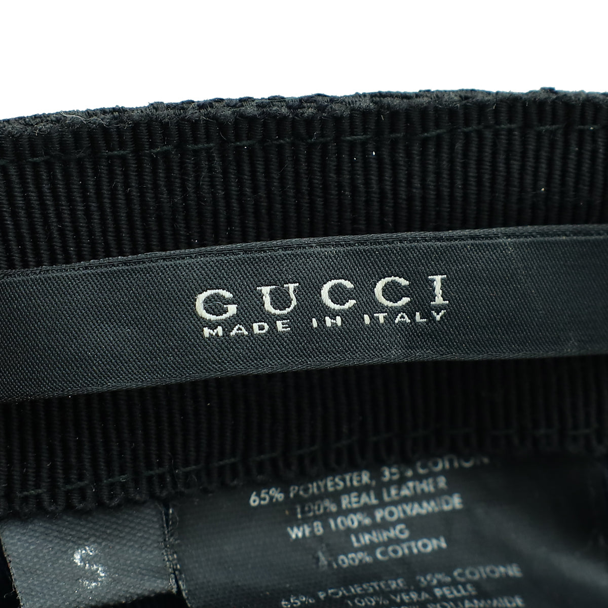 Gucci Black GG Web Small Baseball Hat