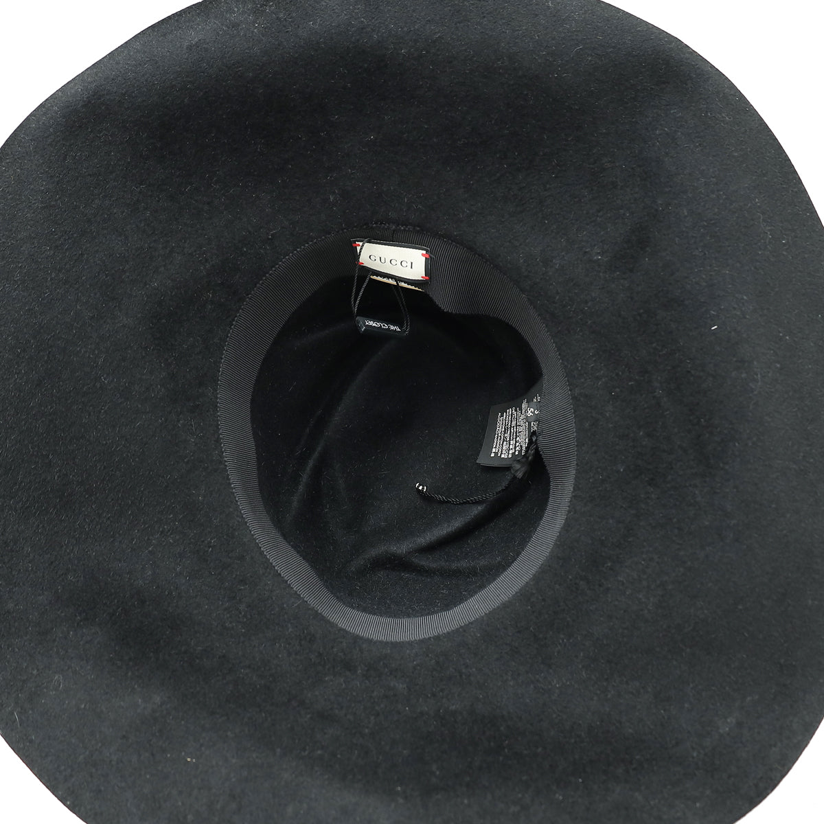 Gucci Black Feline Head Wide Brim Hat