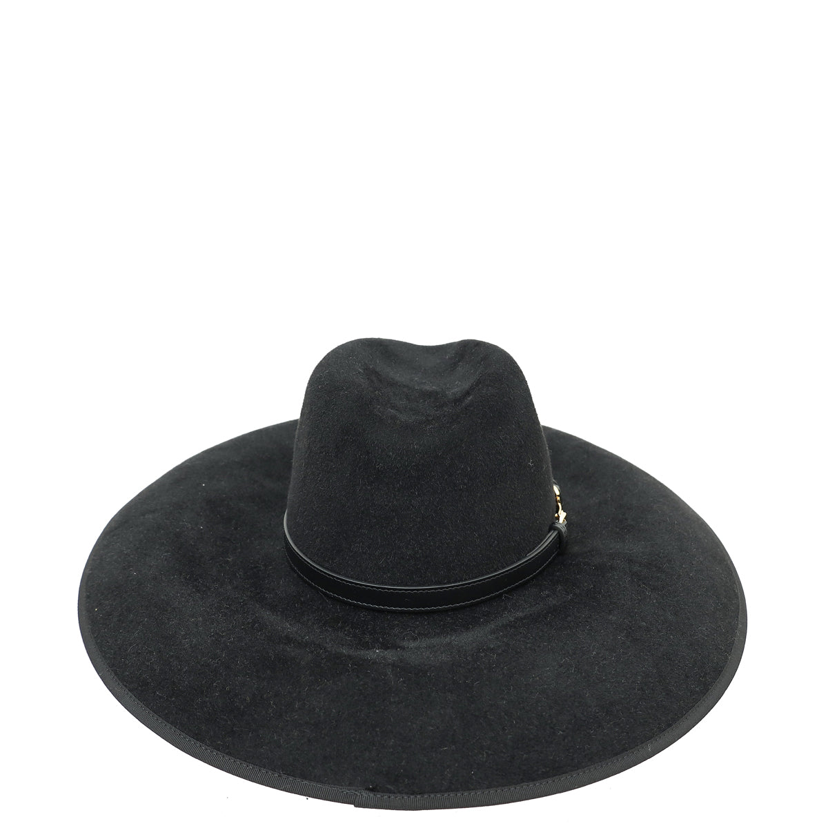 Gucci Black Horsebit Wide Brim Hat