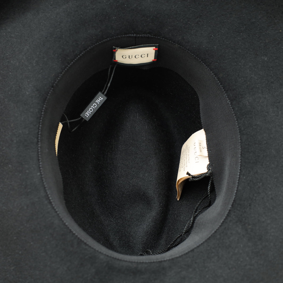 Gucci Black Horsebit Wide Brim Hat