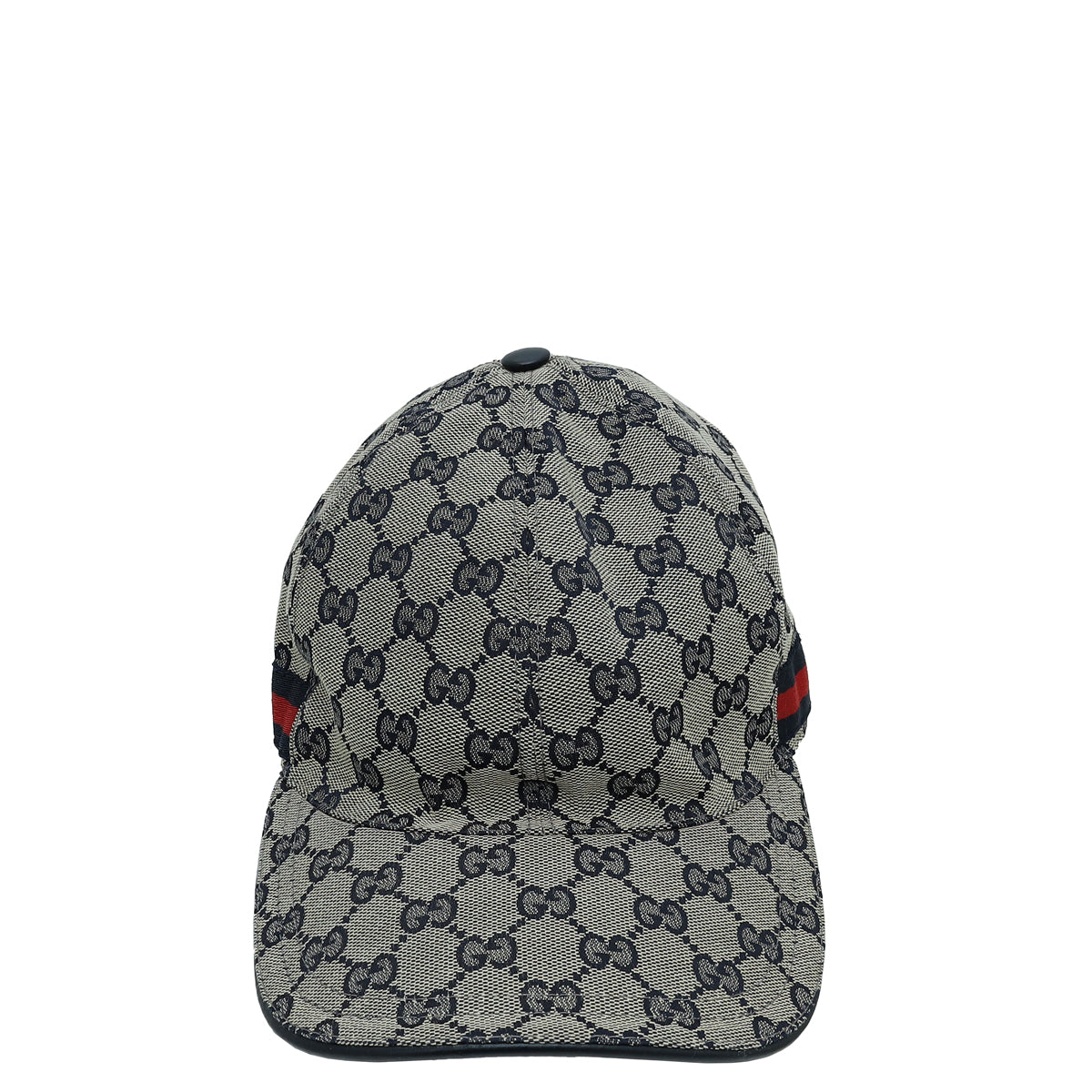 Gucci Navy Blue GG Web Large Baseball Hat-Gucci-THE CLOSET