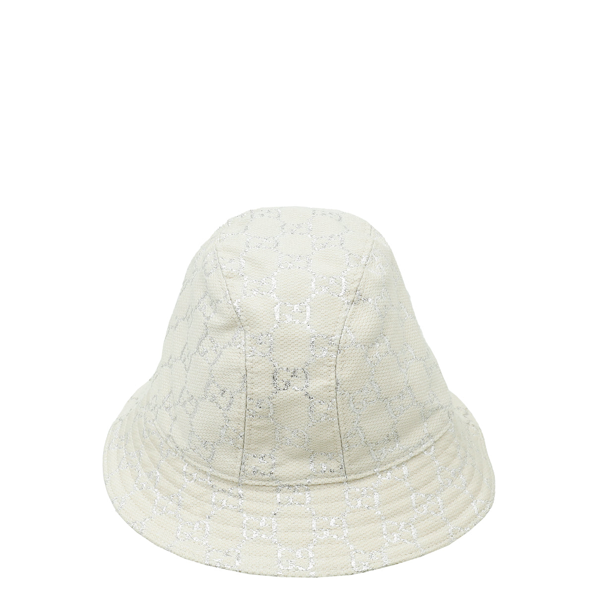 Gucci Metallic Light Grey GG Lame Rush Bucket Large Hat-Gucci-THE CLOSET