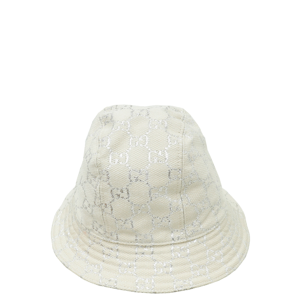 Gucci Metallic Light Grey GG Lame Rush Bucket Large Hat-Gucci-THE CLOSET