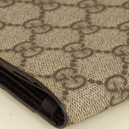 Gucci Ebony GG Supreme Travel Wallet