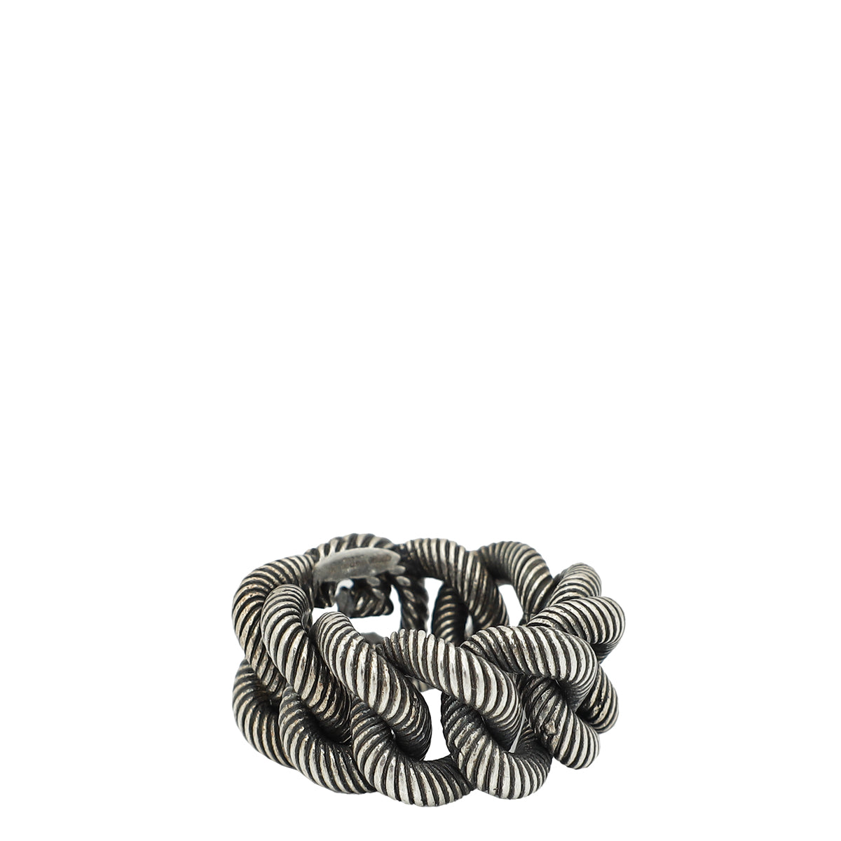 Gucci Sterling Silver Interlocking G Chain Links Men's Ring 58-Gucci-THE CLOSET