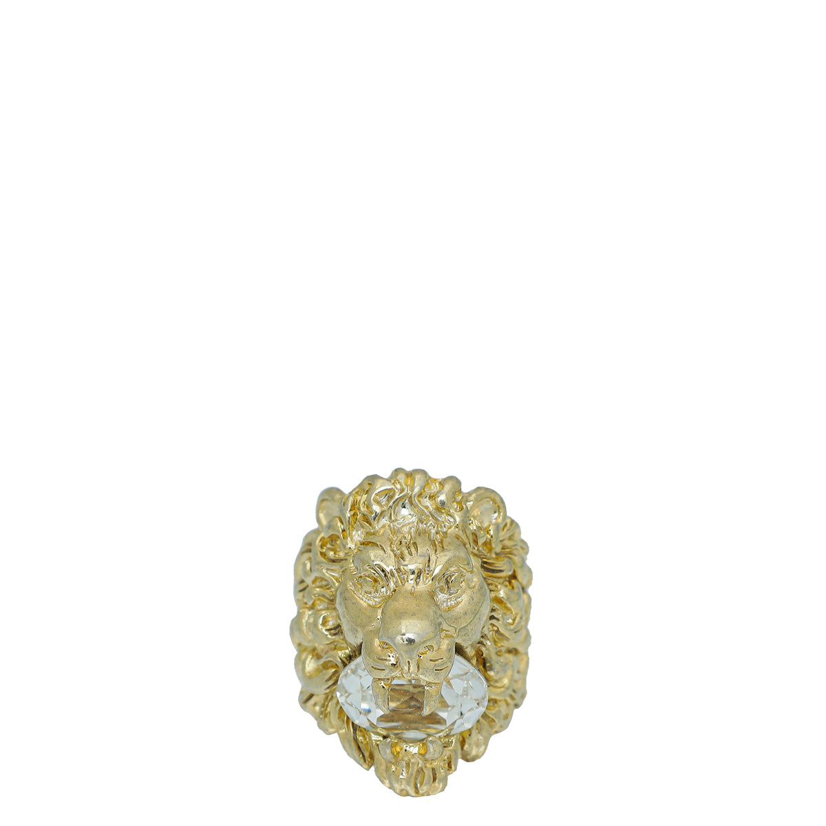 Gucci Gold Lion Head With Crystal Ring 16