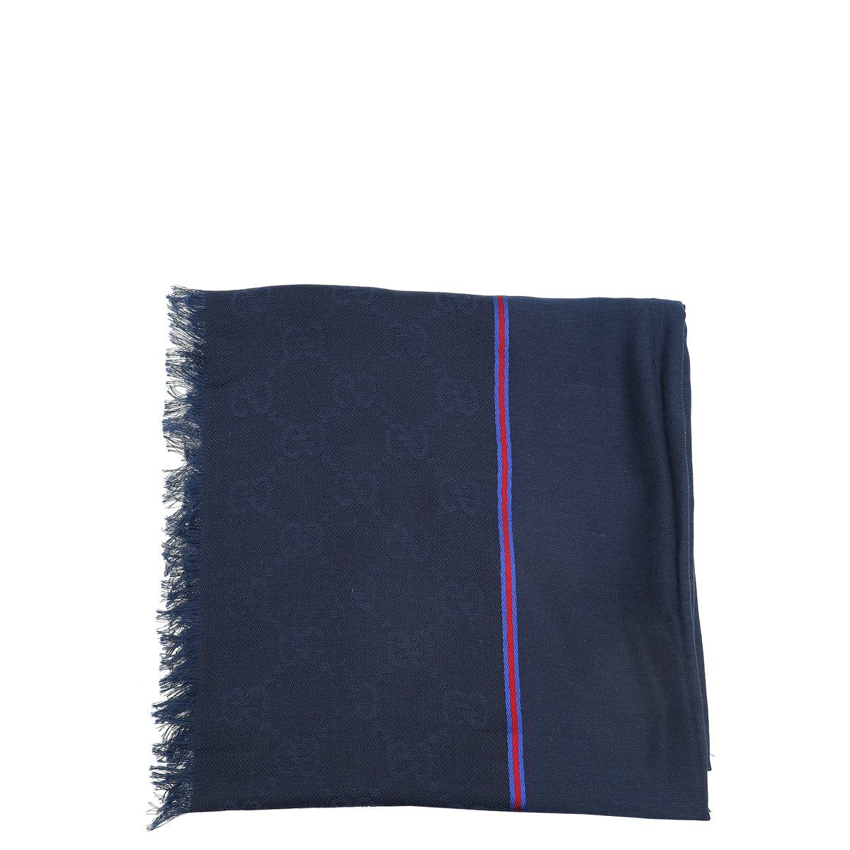 Gucci Bicolor Silk/Cotton GG Patterned Muffler Scarf