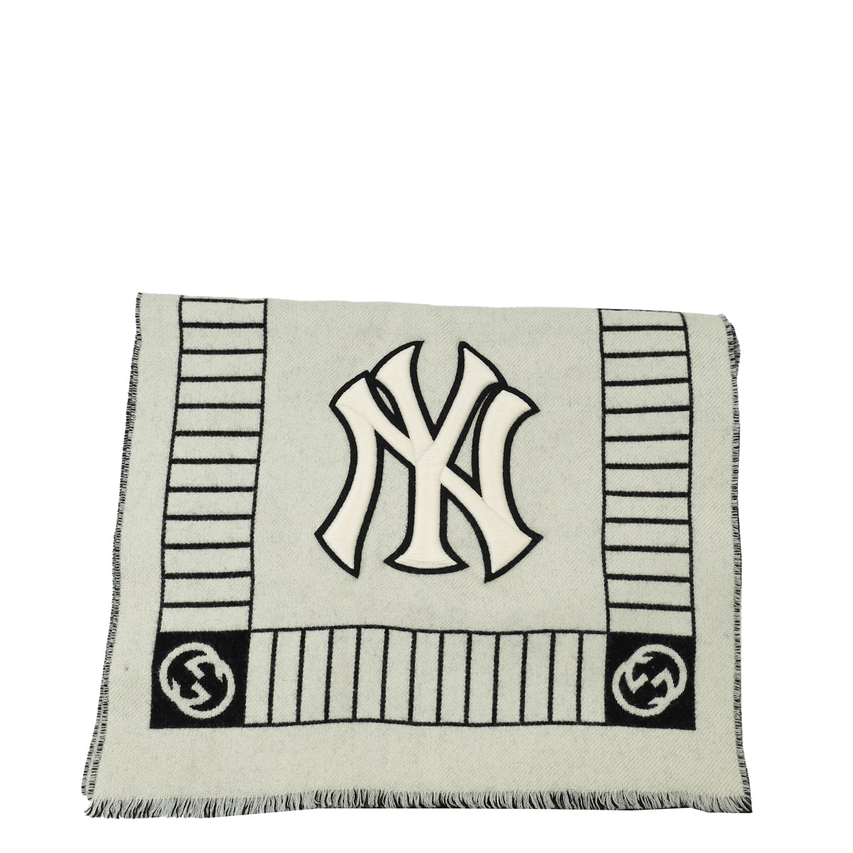 Gucci Bicolor Major League Baseball ( MLB ) Men's Wool Scarf W/ NY Yankees Patch