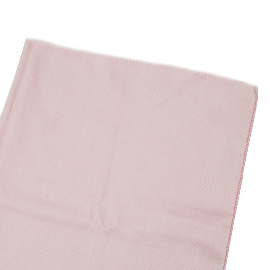 Gucci Pink Interlocking G Wool Silk Scarf