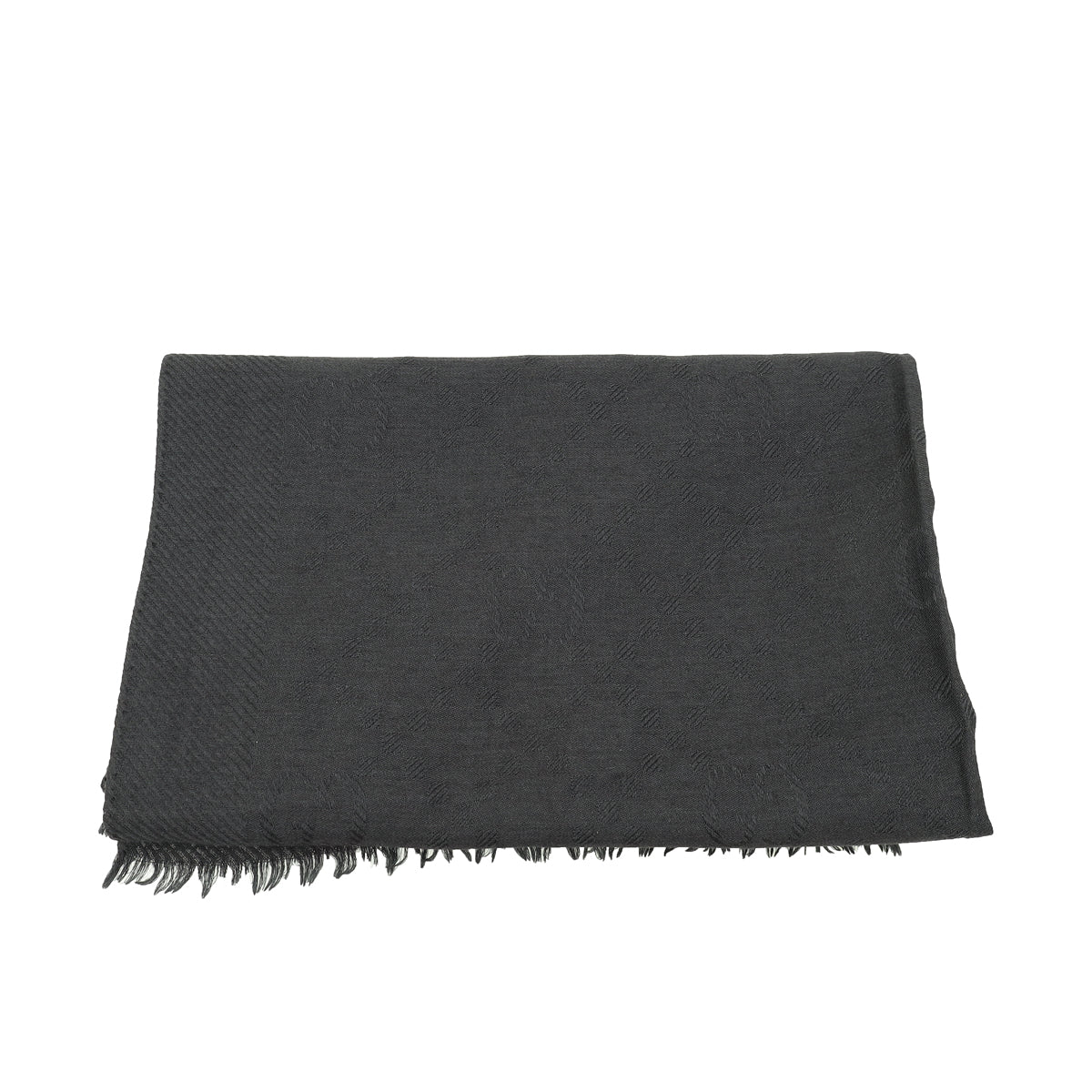 Gucci Black Interlocking G Wool Silk Scarf-Gucci-THE CLOSET