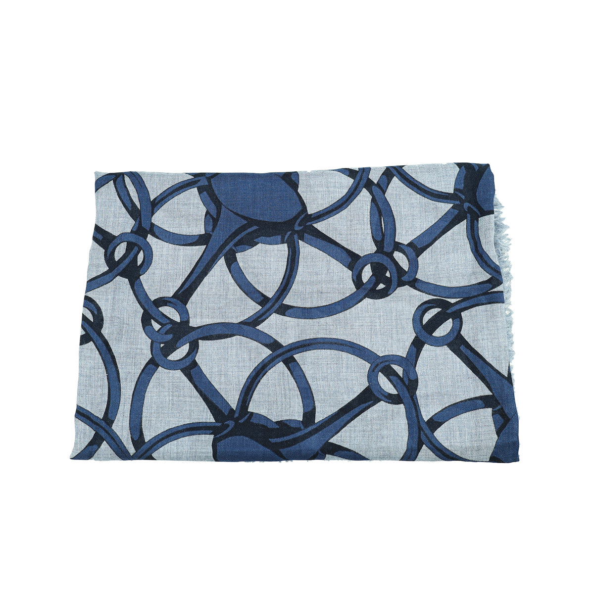 Gucci Bicolor Cross Horsebit Print Fringe Scarf-Gucci-THE CLOSET