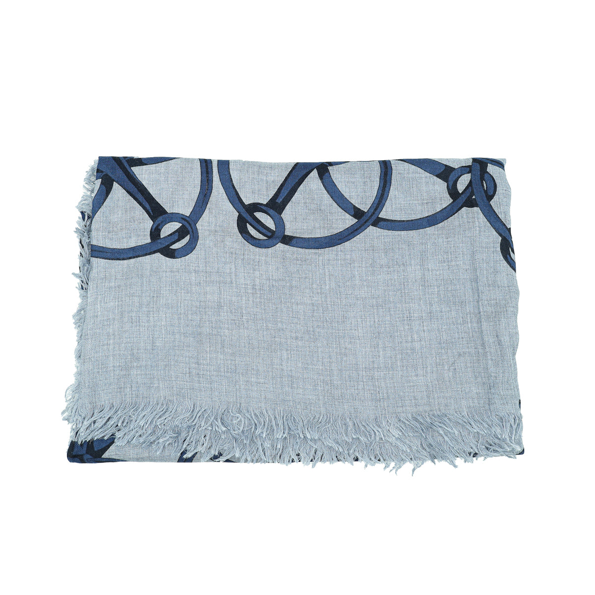 Gucci Bicolor Cross Horsebit Print Fringe Scarf-Gucci-THE CLOSET