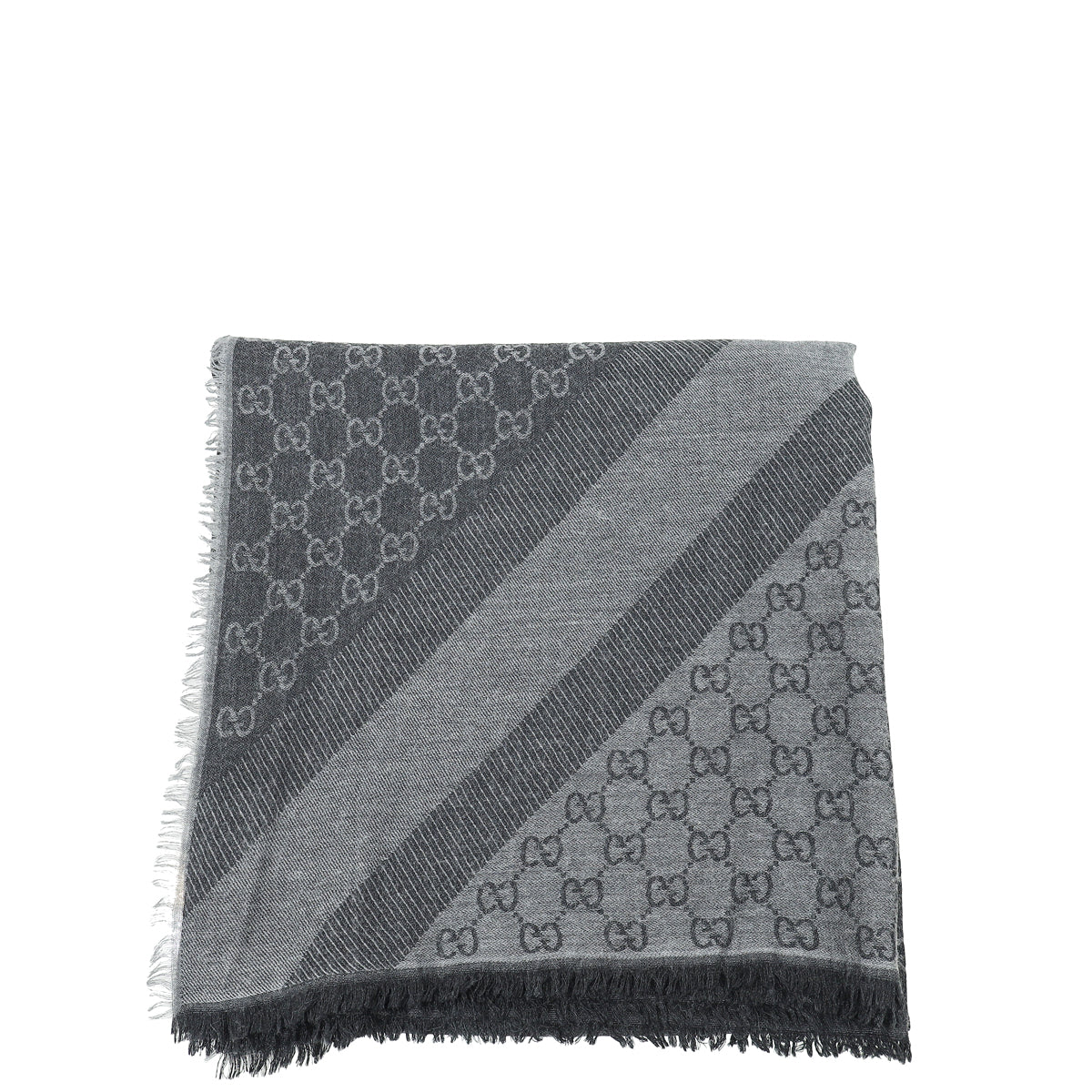 Gucci Grey GG Wool Jacquard Shawl-Gucci-THE CLOSET