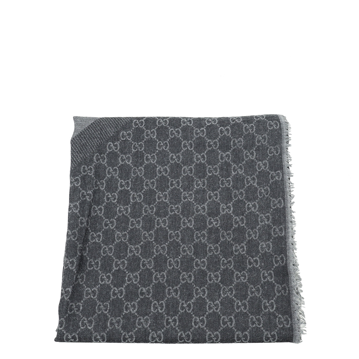 Gucci Grey GG Wool Jacquard Shawl-Gucci-THE CLOSET
