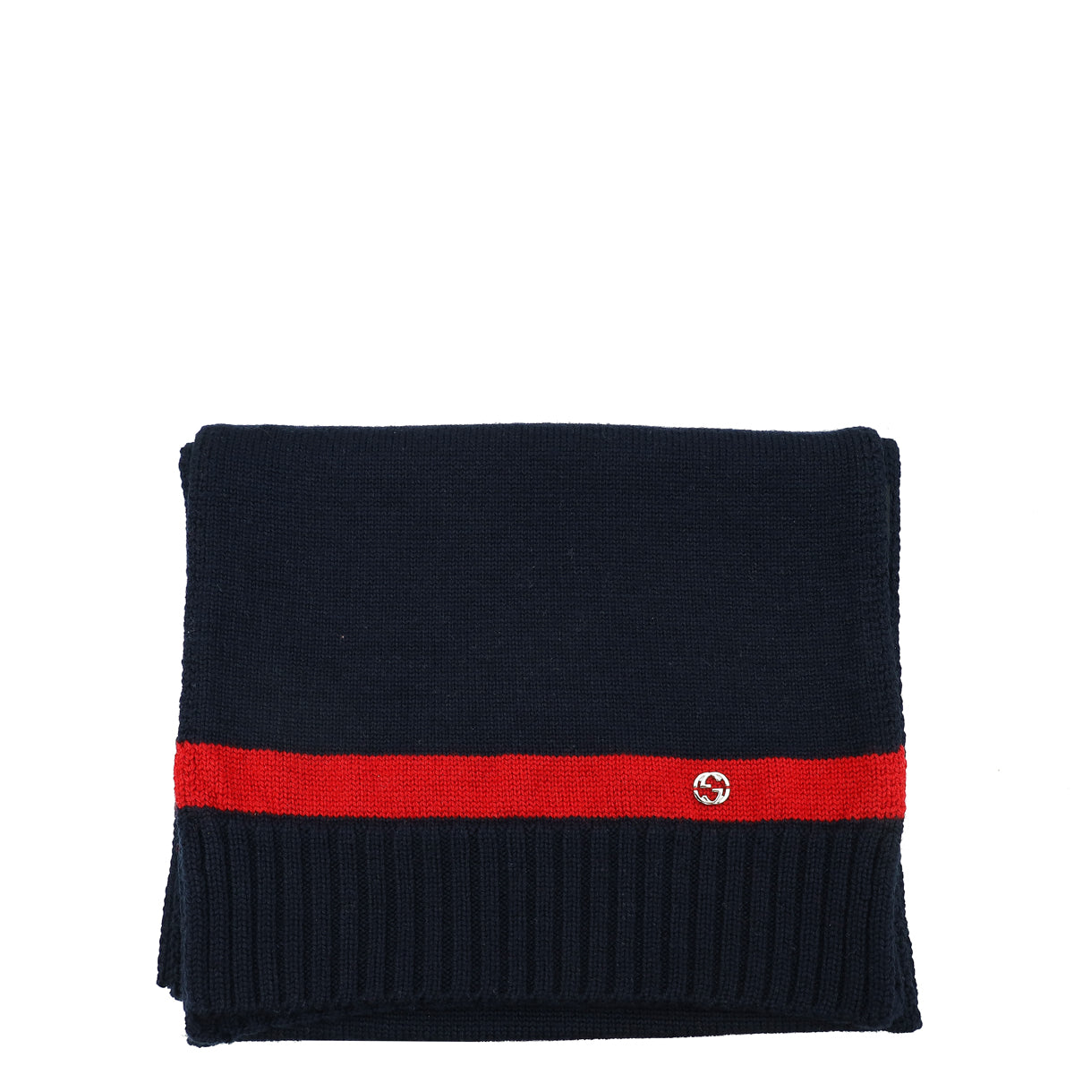 Gucci Bicolor Interlocking G Muffler Knit Wool Scarf-Gucci-THE CLOSET