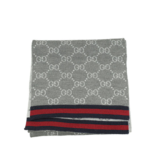 Gucci Bicolor GG Logo Wool Men's Scarf