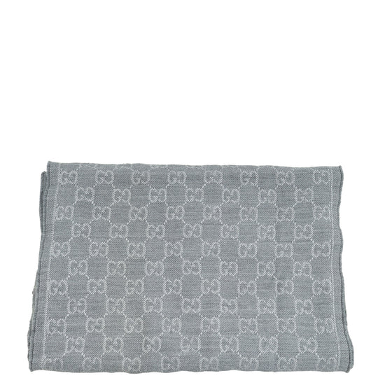 Gucci Grey GG Wool Scarf